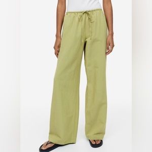 NWOT H&M Green linen pants size S